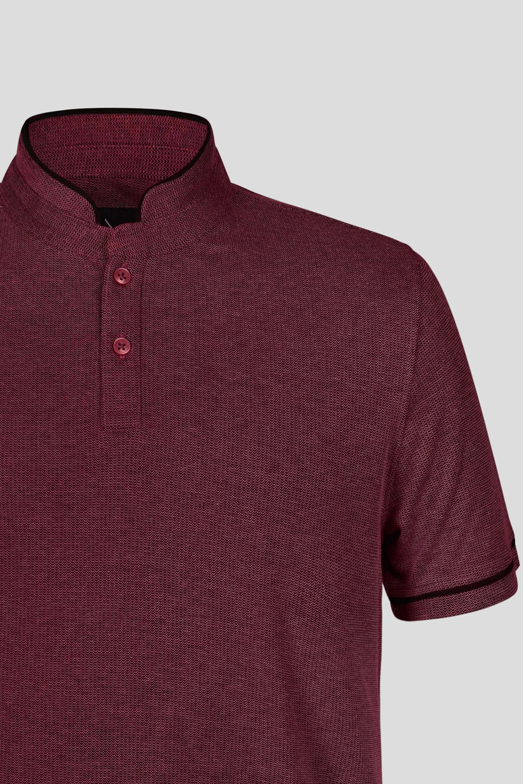 Band Collar Interlock Polo Shirt