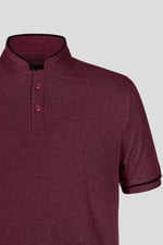 Band Collar Interlock Polo Shirt