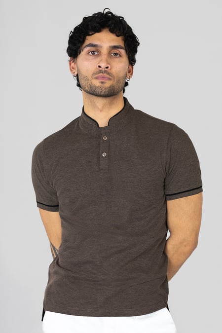 Red Band Collar Interlock Polo Shirt