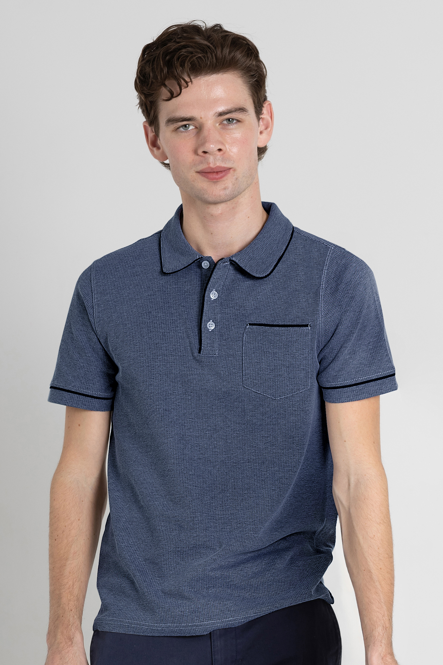 Cotton Jersey Club Collar Polo