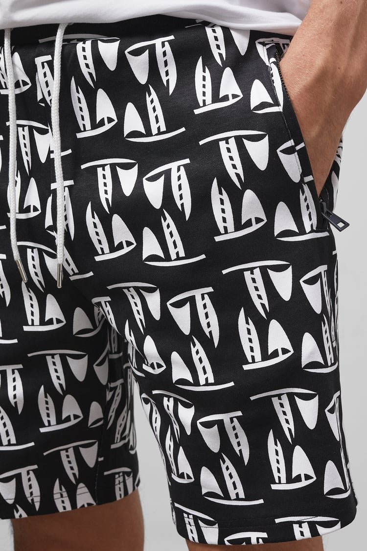 Printed Shorts With Zip Pocket