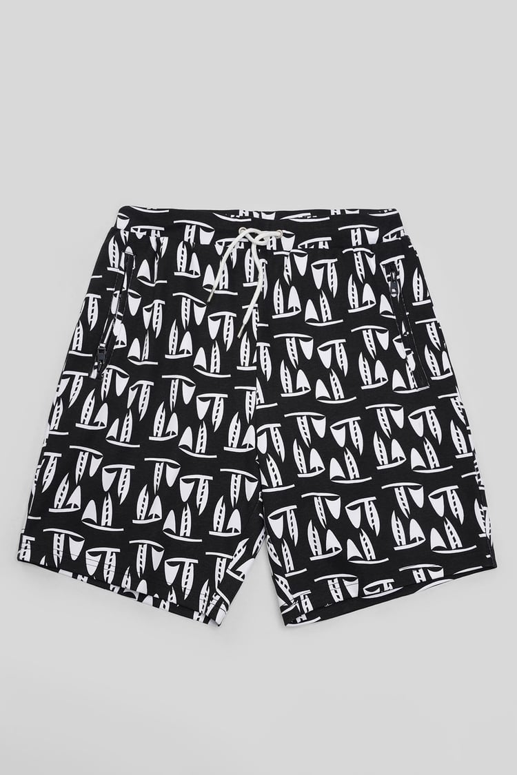 Printed Shorts With Zip Pocket