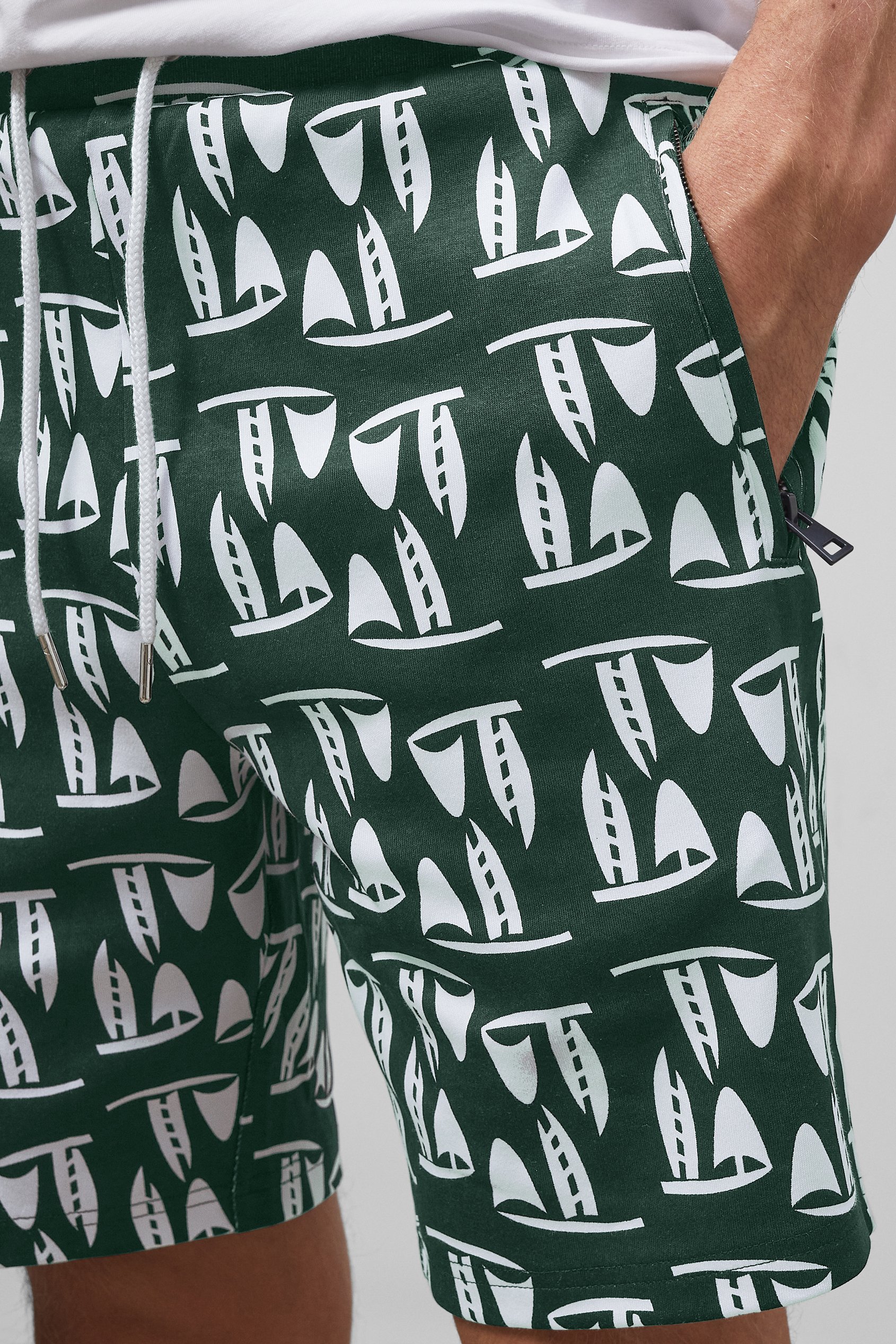 Printed Shorts With Zip Pocket