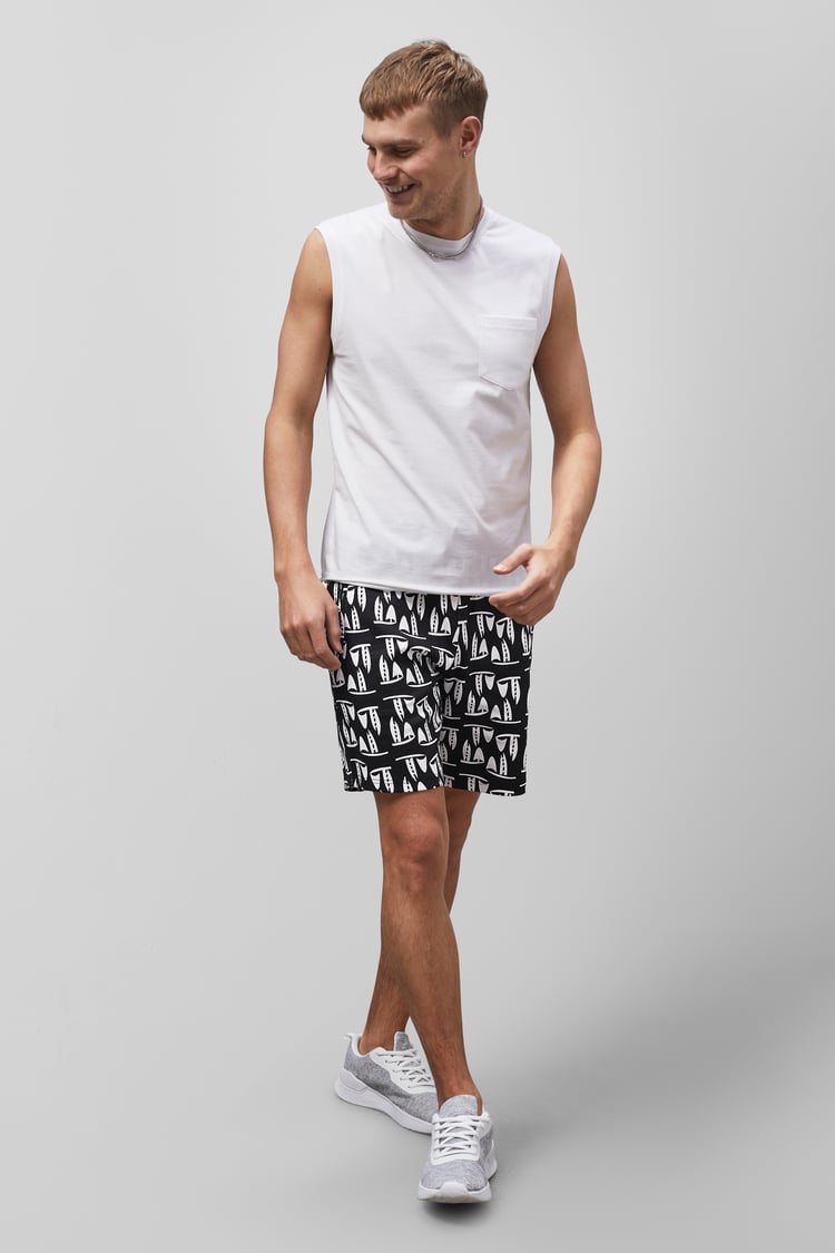 Printed Shorts With Zip Pocket