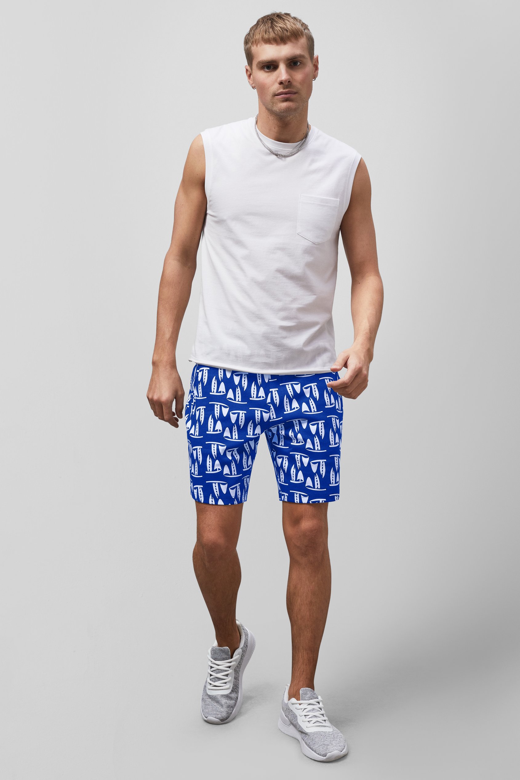 Printed Shorts With Zip Pocket