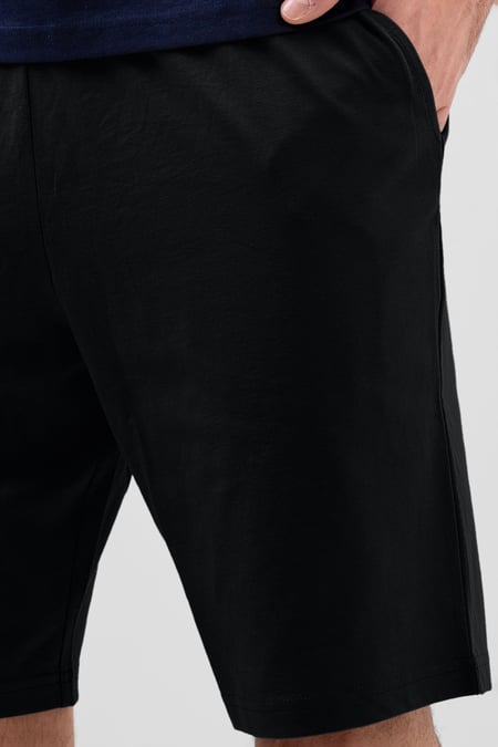 Men's Black Classic Cotton Jersey Shorts