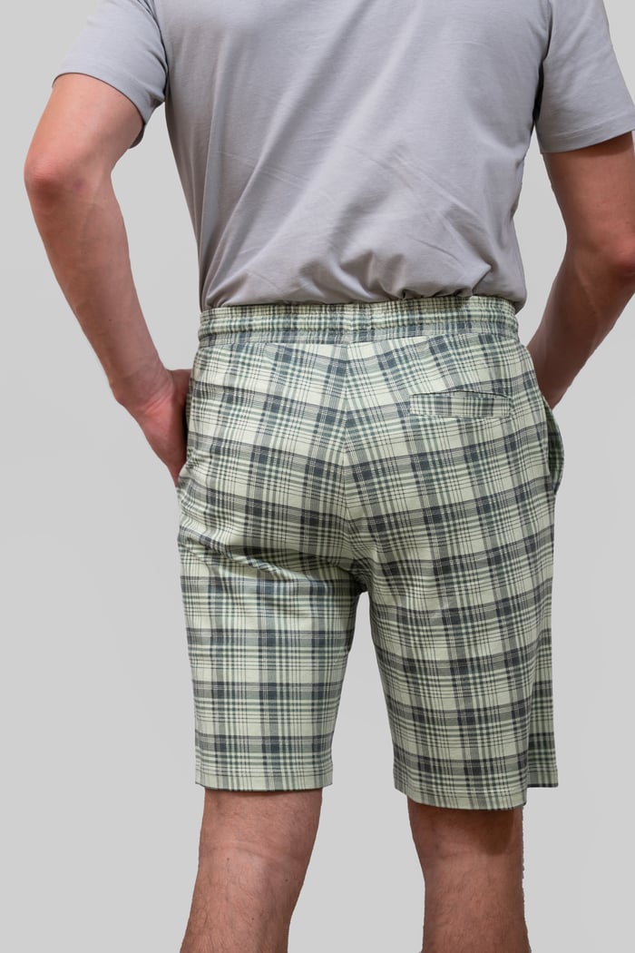 Check Print Jersey Shorts