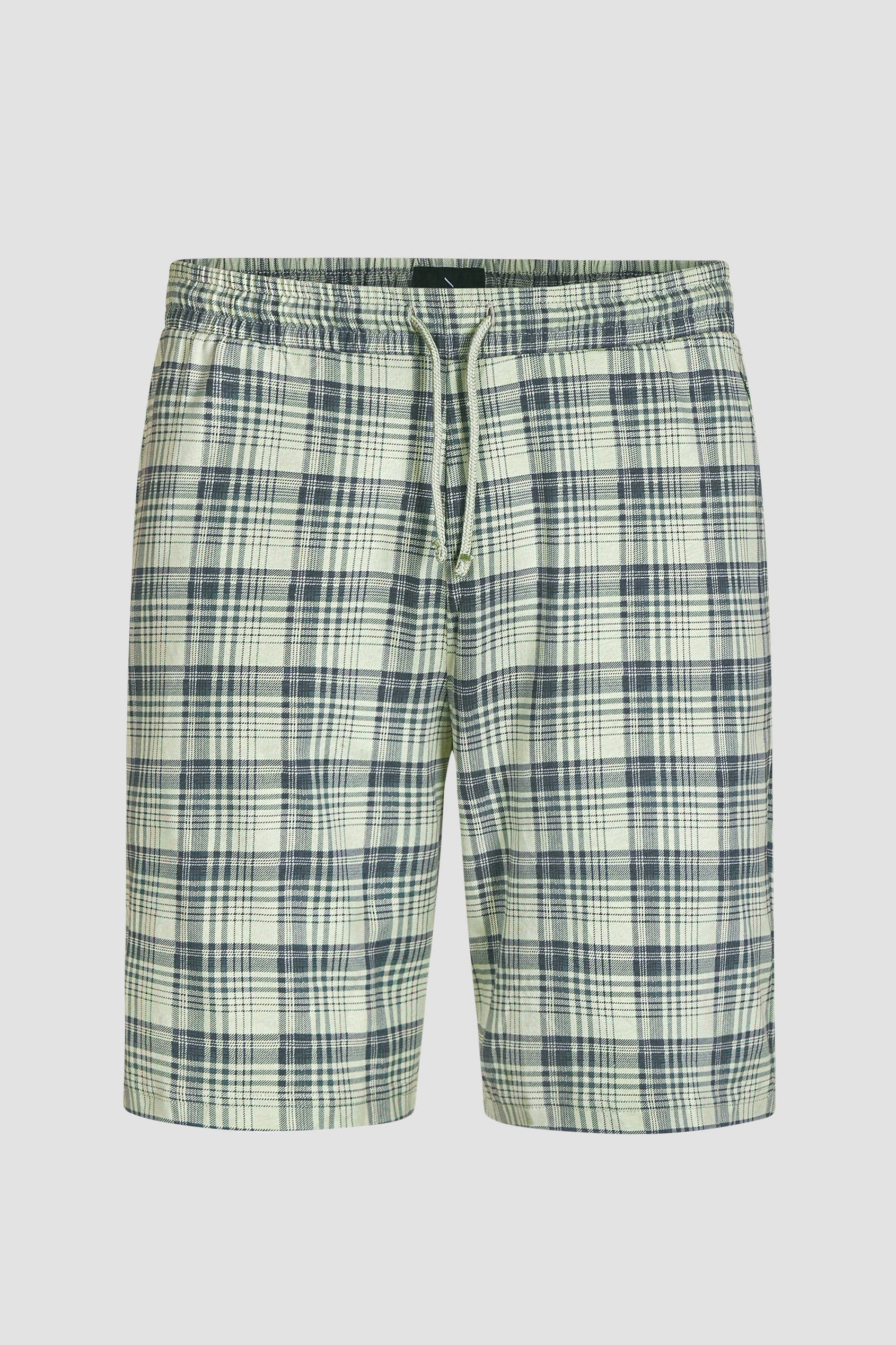 Check Print Jersey Shorts