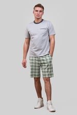 Check Print Jersey Shorts