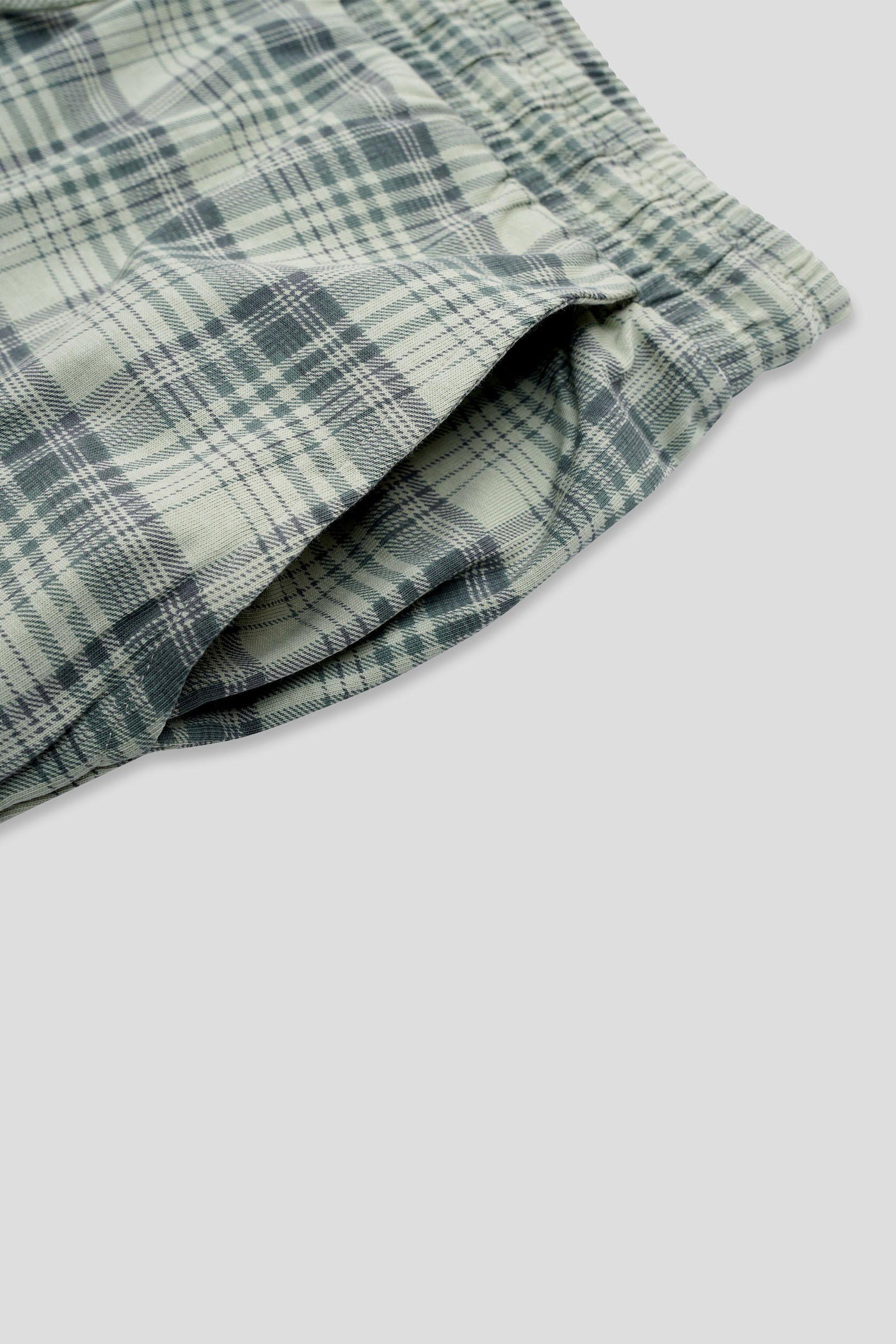 Check Print Jersey Shorts