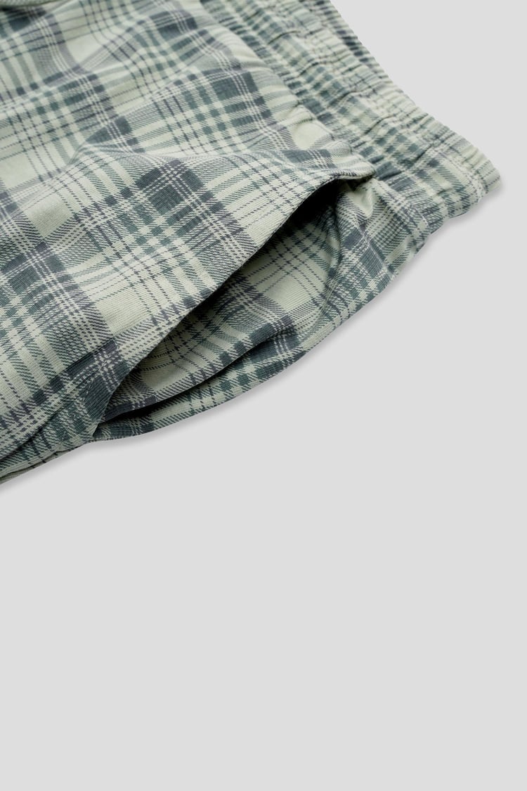 Check Print Jersey Shorts