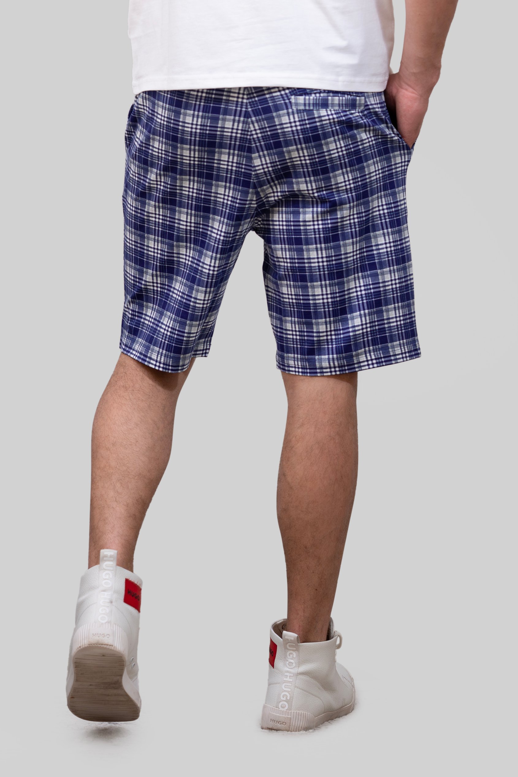 Check Print Jersey Shorts