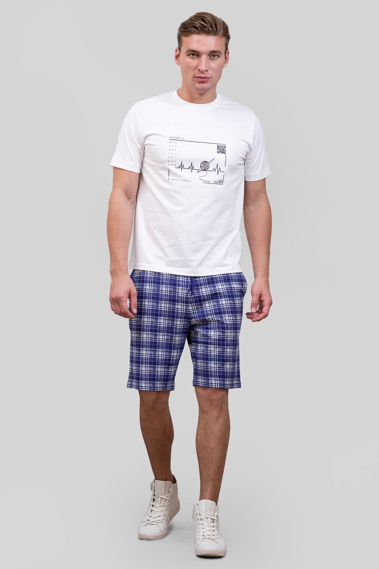 Check Print Jersey Shorts