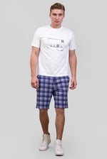 Check Print Jersey Shorts