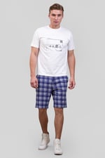 Check Print Jersey Shorts