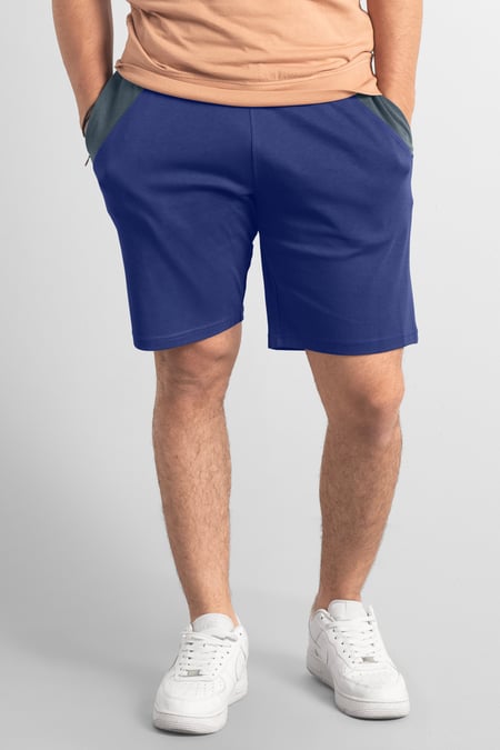 Mens Khaki Colour Block Shorts