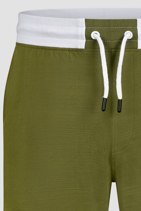 Green Contrast Waistband Regular Fit Shorts