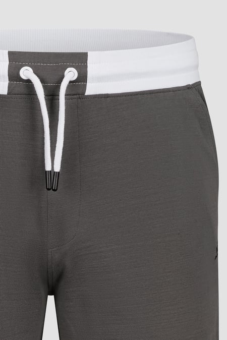 Grey Contrast Waistband Regular Fit Shorts