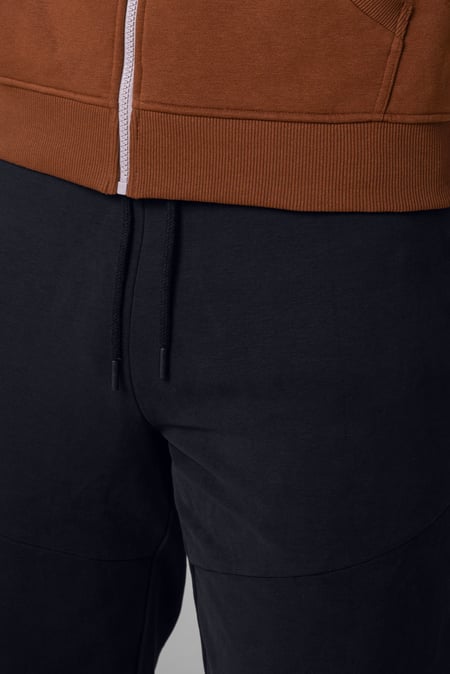 Mens Black Cut & Sew Zip Jogger