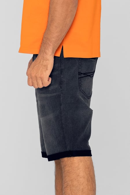 Black Skinny Stretch Denim Shorts