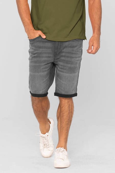 Black Skinny Stretch Denim Shorts