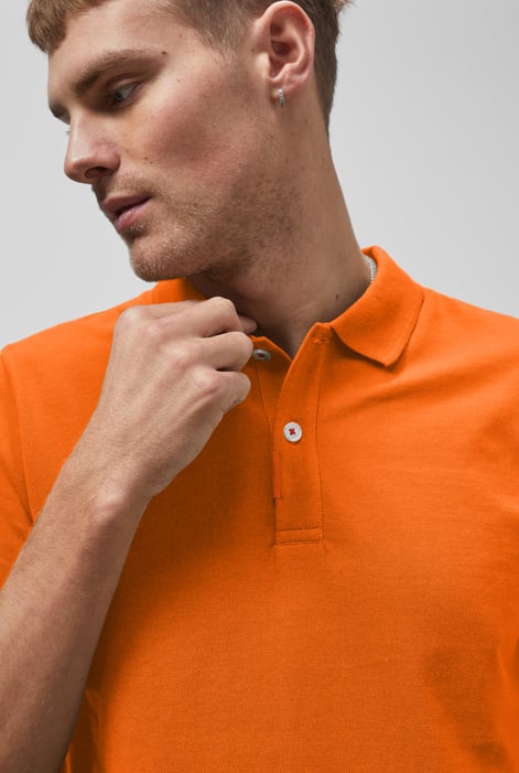 Orange Solid Pique Polo Shirt