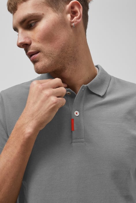 Grey Solid Pique Polo Shirt