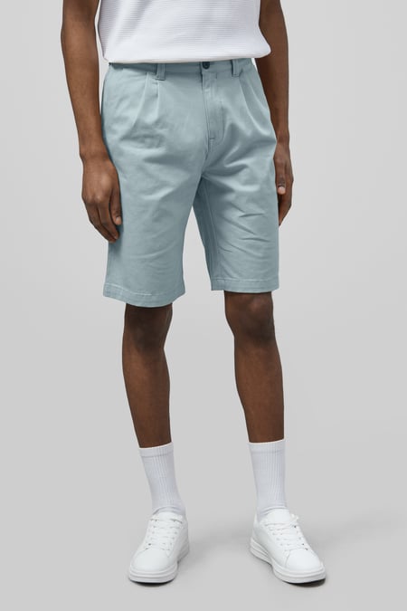 Blue Straight Leg Short Chino Shorts