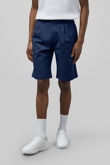 Blue Straight Leg Short Chino Shorts