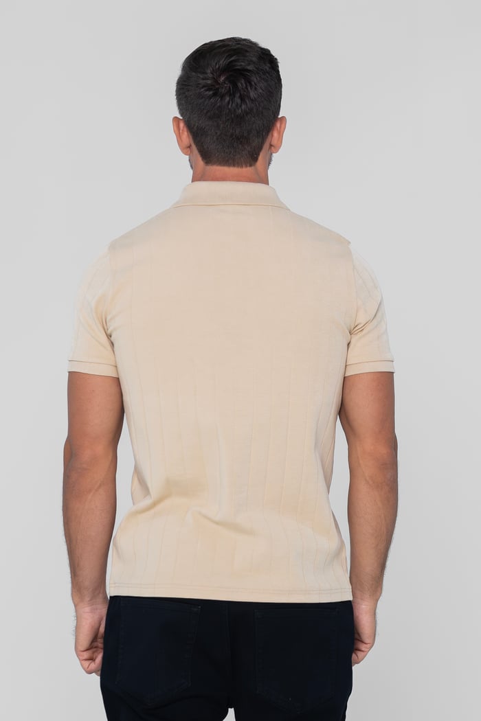 Enorsia Muscle Ribbed Polo Shirt