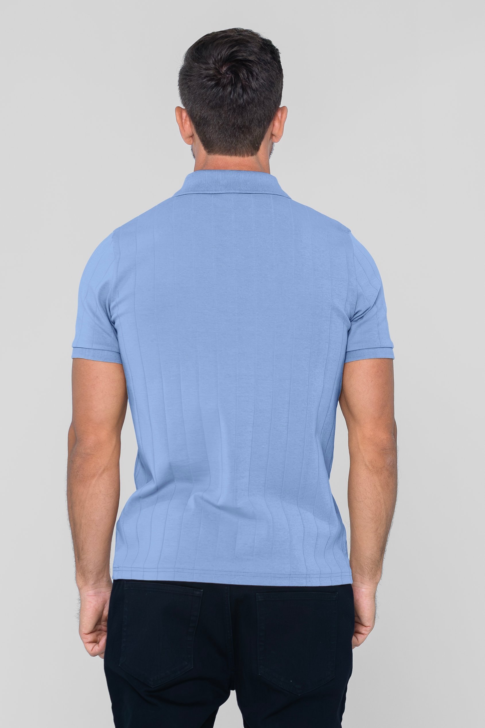 Enorsia Muscle Ribbed Polo Shirt