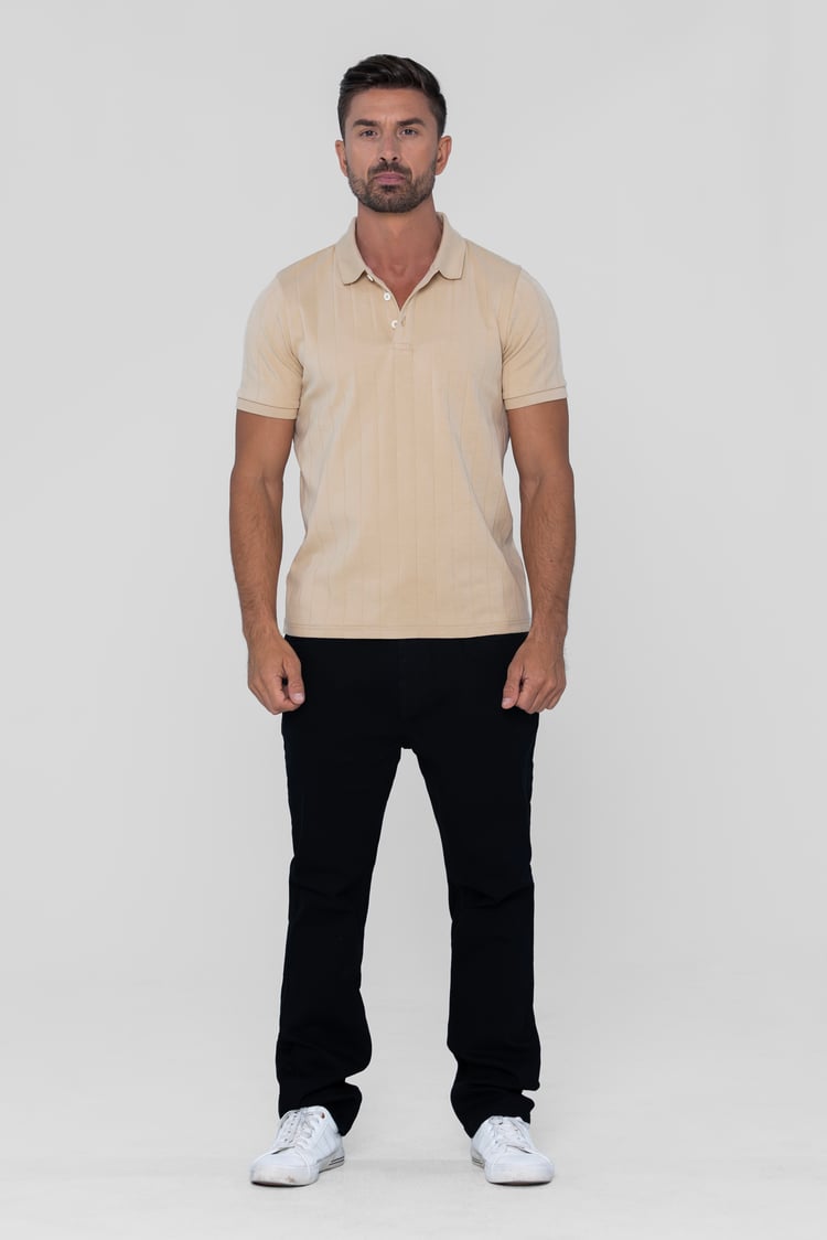 Enorsia Muscle Ribbed Polo Shirt