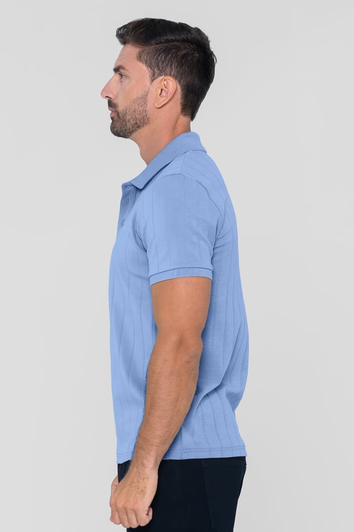 Enorsia Muscle Ribbed Polo Shirt
