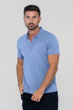 Enorsia Muscle Ribbed Polo Shirt