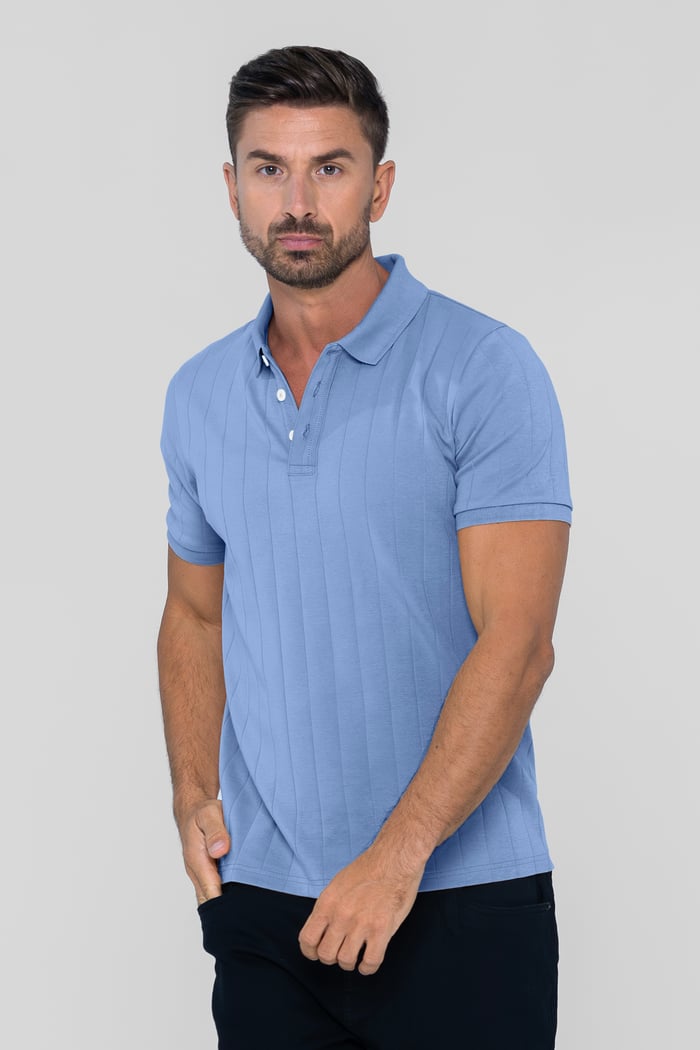 Enorsia Muscle Ribbed Polo Shirt