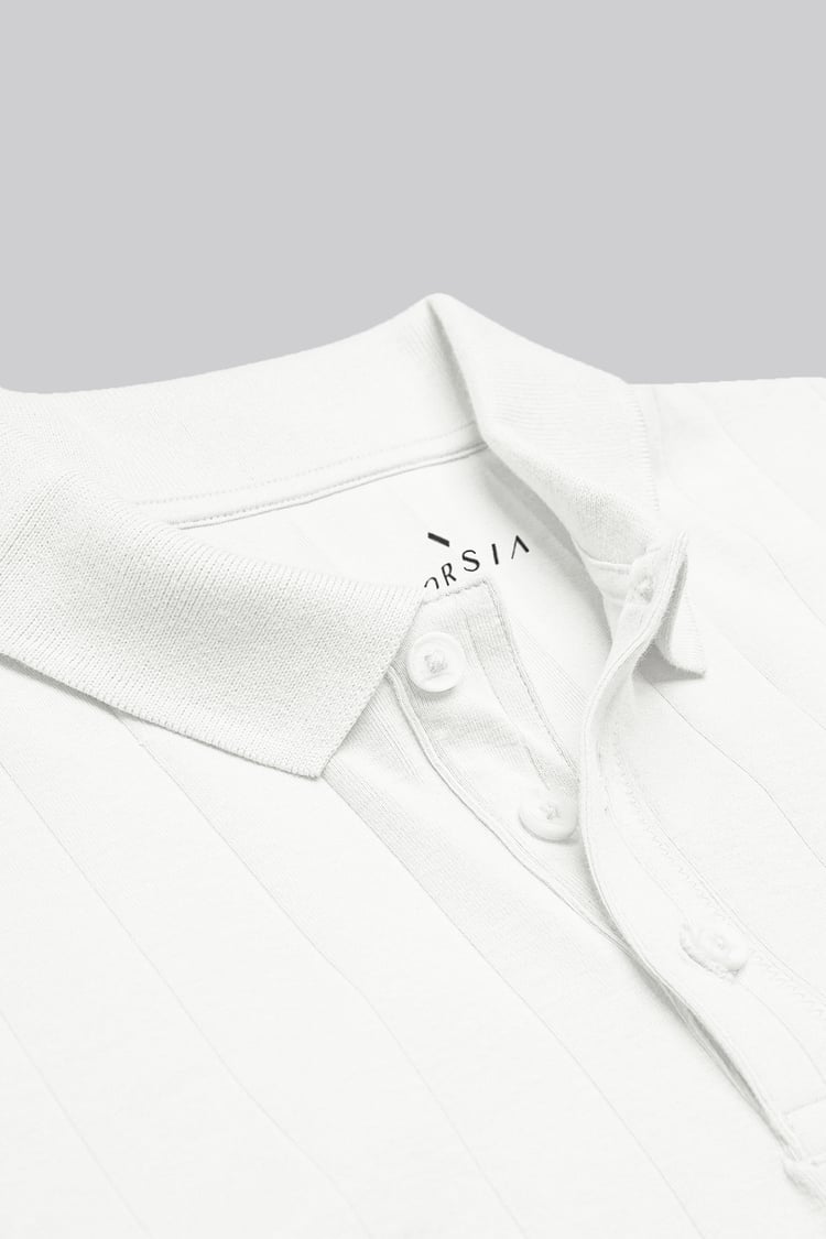 Enorsia Muscle Ribbed Polo Shirt