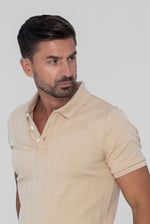 Enorsia Muscle Ribbed Polo Shirt