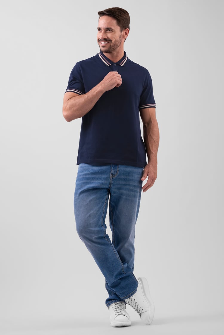 Red/Pink Tipped Polo Shirt