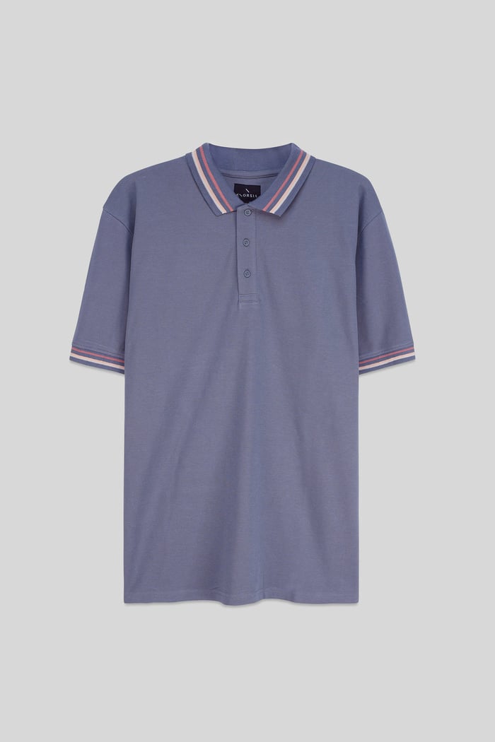 Red/Pink Tipped Polo Shirt