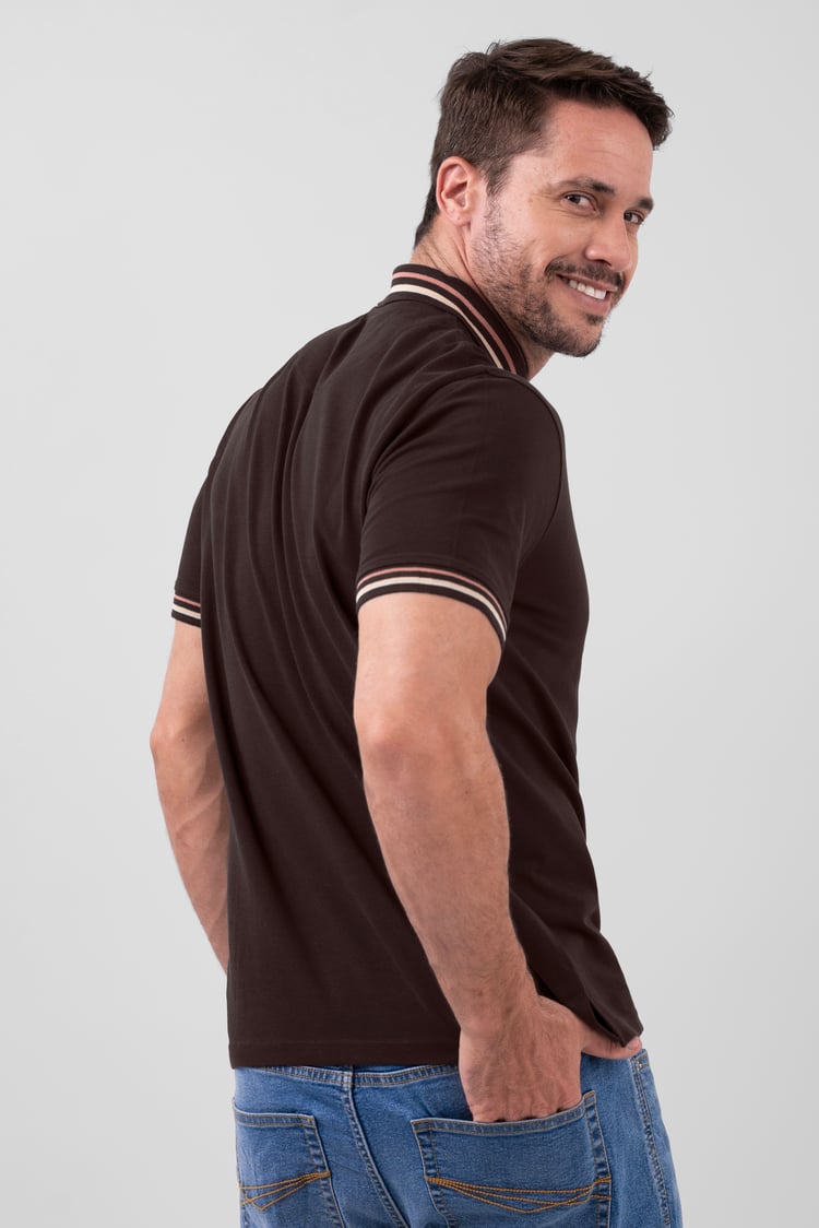 Red/Pink Tipped Polo Shirt