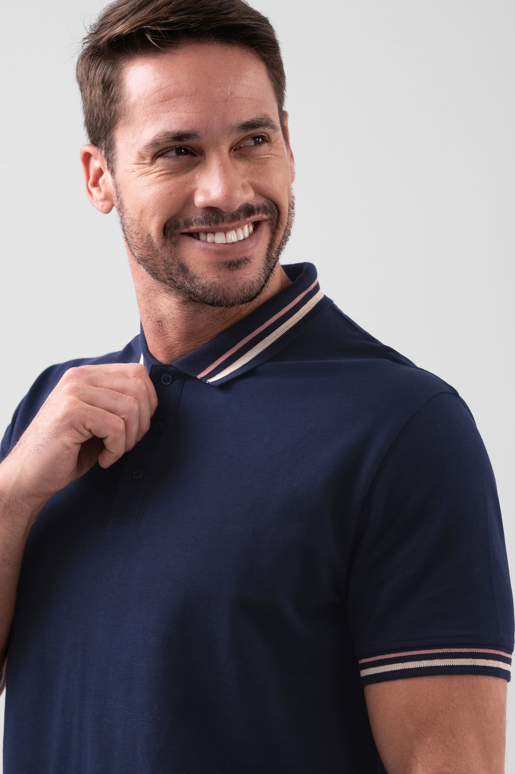 Red/Pink Tipped Polo Shirt