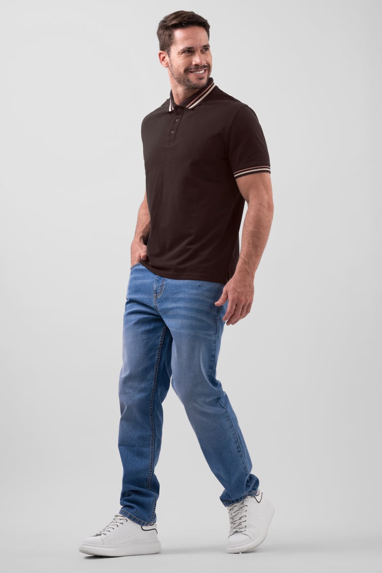 Red/Pink Tipped Polo Shirt