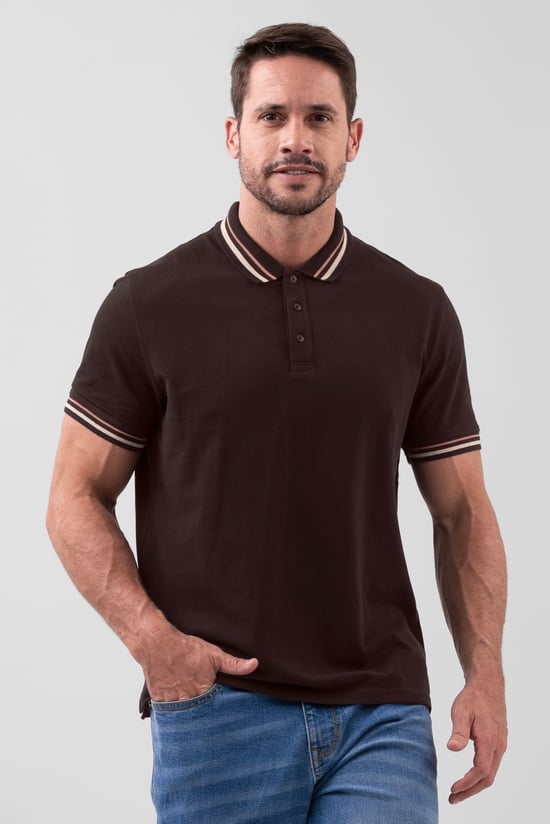 Red/Pink Tipped Polo Shirt