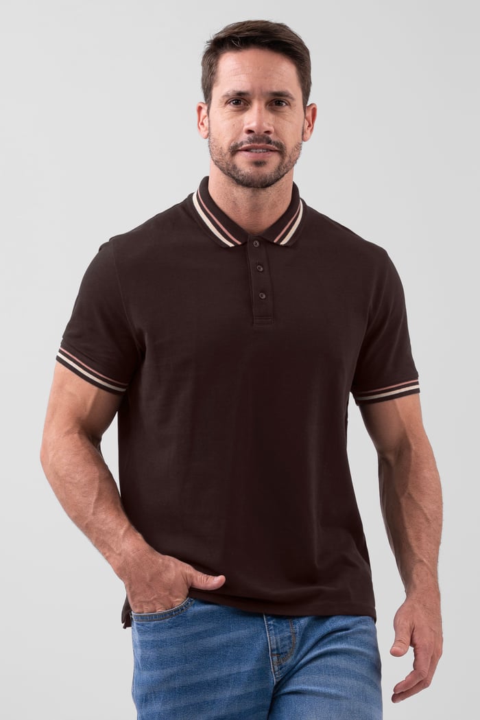 Red/Pink Tipped Polo Shirt