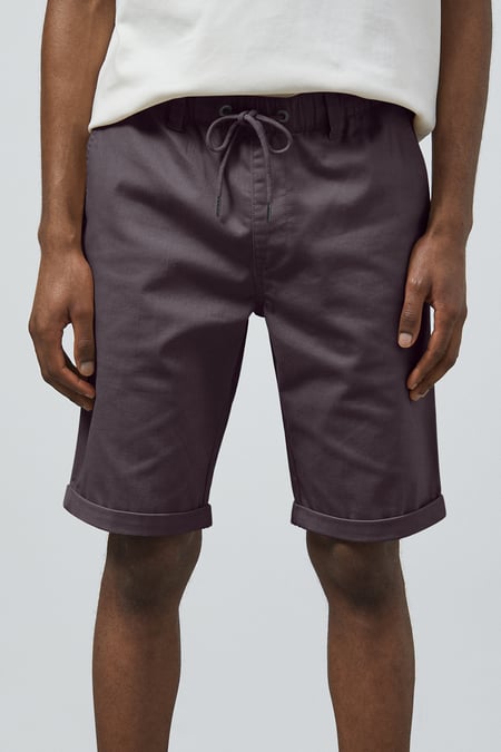Brown Folded Hem Shorts
