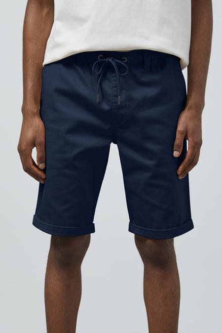 Brown Folded Hem Shorts