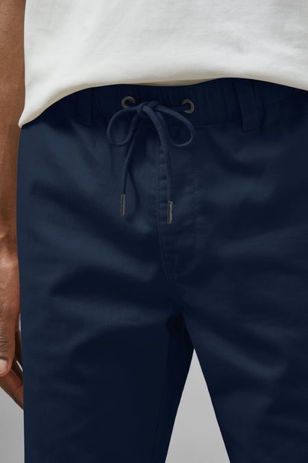 Navy Folded Hem Shorts