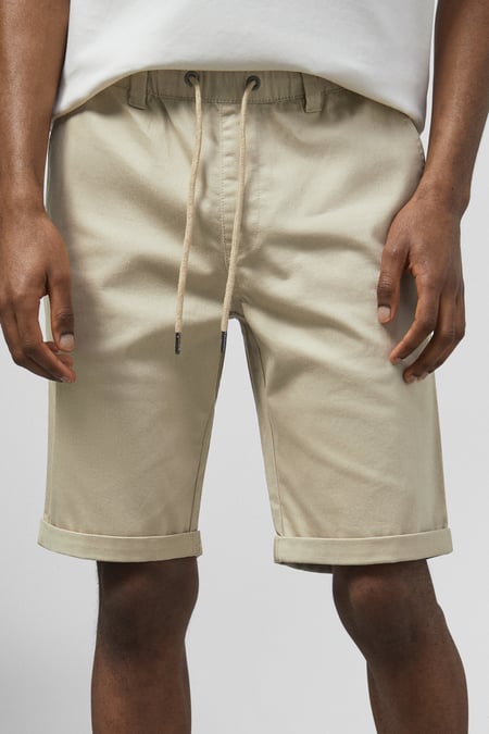 Navy Folded Hem Shorts