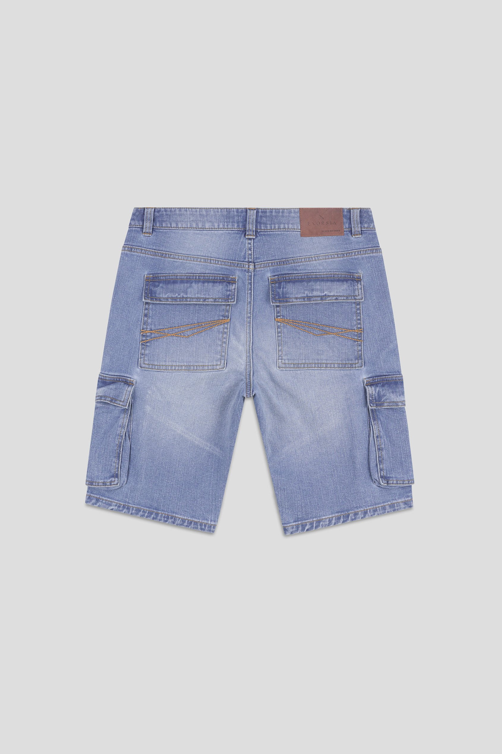 Mens Blue Denim Cargo Shorts