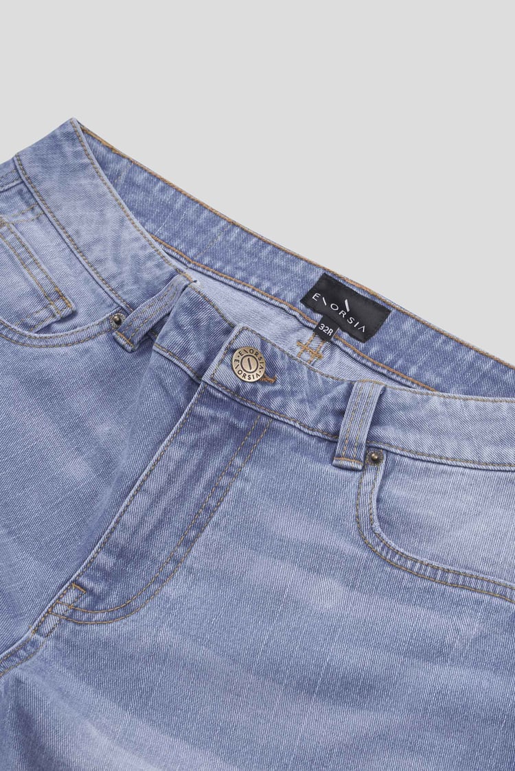 Mens Blue Denim Cargo Shorts